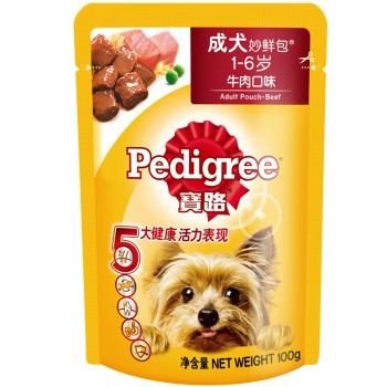 宝路 宠物妙鲜包 成犬牛肉 100g*12包