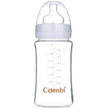 Combi康贝 宽口玻璃奶瓶(240ml/白色/S)95010201