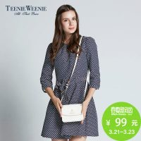 Teenie Weenie小熊 女秋装2016新款格子中袖连衣裙TTOW5FC92I